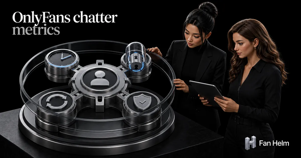 A manager and a chatter balance reply speed, PPV value, repeat spend and compliance review on one scorecard instrument