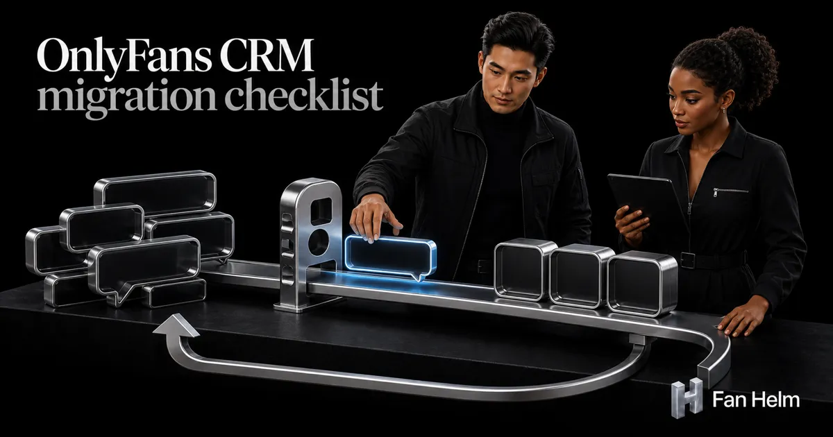 An operator and a manager move message and data capsules across a chrome migration bridge with a rollback route